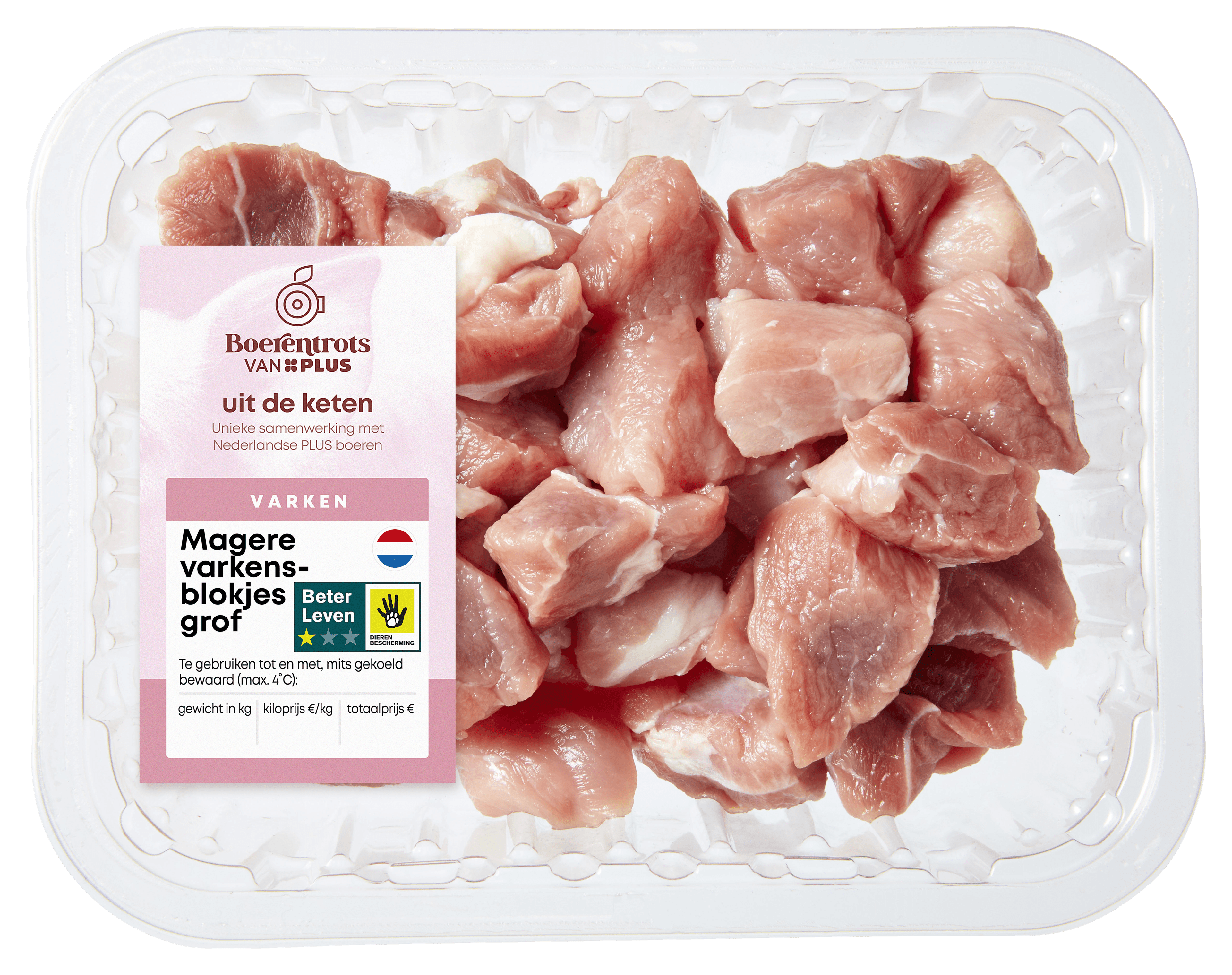 PLUS Boerentrots Magere varkensblokjes grof
