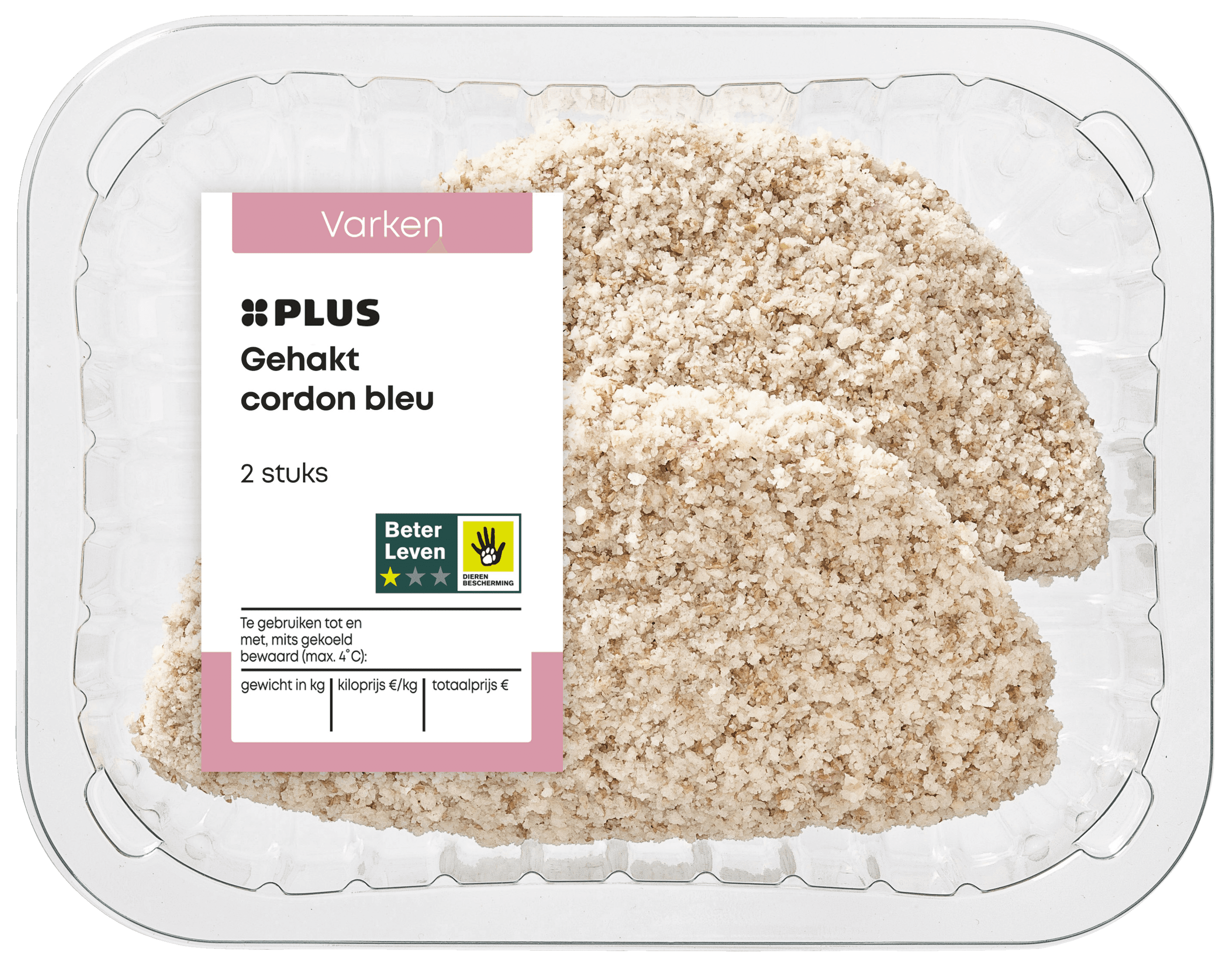 PLUS Gehakt cordon bleu 2 stuks
