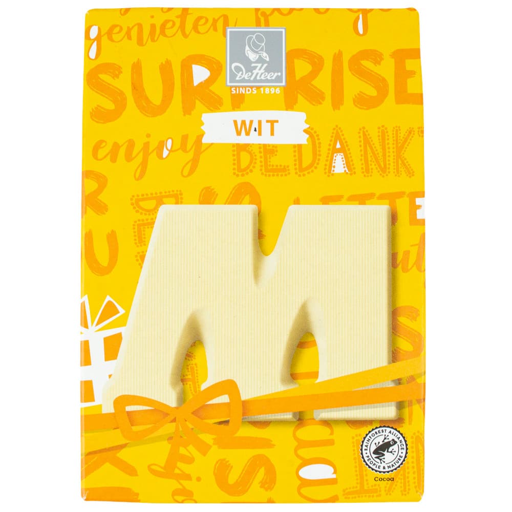 De Heer chocoladeletter wit