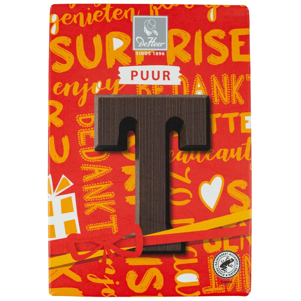 De Heer chocoladeletter puur