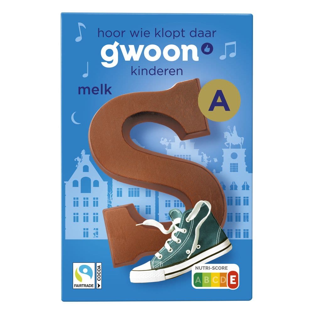 g'woon chocoladeletter melk