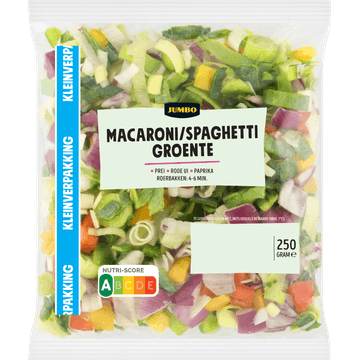 Jumbo Macaroni Spaghetti Groente Kleinverpakking 250 g