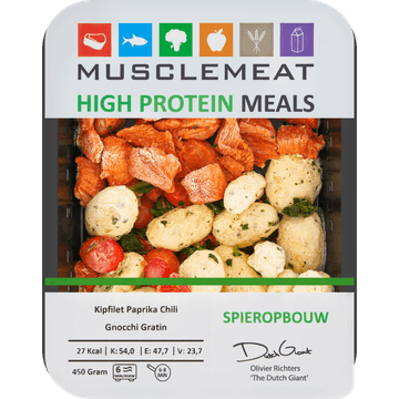 Muscle Meat High Protein Meals Kipfilet Paprika Chili Gnocchi Gratin Spieropbouw 450 g