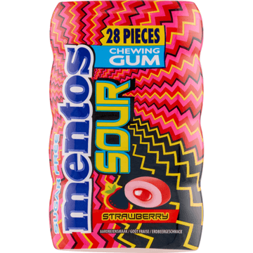 Mentos Sour gum strawberry 28 st.