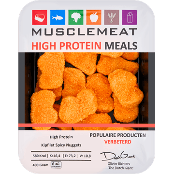 Muscle Meat High Protein Meals High Protein Kipfilet Spicy Nuggets 400 g