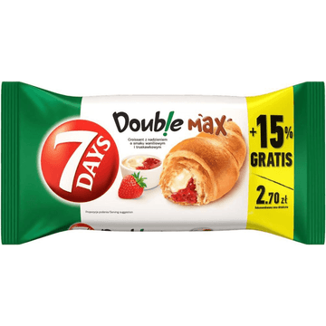 7Days Double Super Max Croissant met Aardbei- en Vanillevulling 110 g