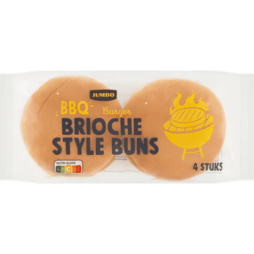Jumbo BBQ Burger Brioche Style Buns 4 Stuks