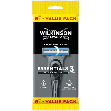 Wilkinson Sword Essential 3 Black Edition 6 Stuks