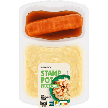 Jumbo Stamppot Zuurkool met Rookworst in Jus 500 g