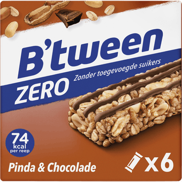Hero Btween zero pinda & chocolade 6 st.