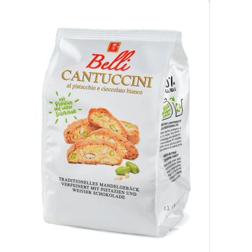 Belli Cantucci Amandel, Pistache, Witte Chocolade 200g