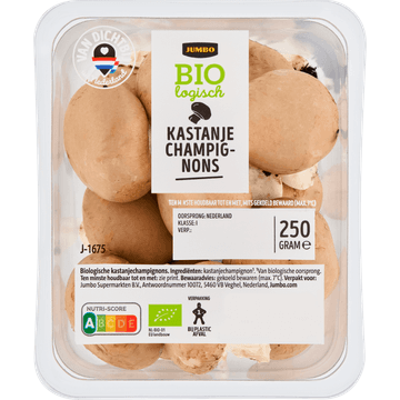 Jumbo Biologisch Kastanjechampignons 250 g