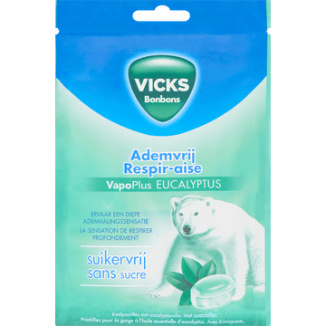 Vicks Bonbons Ademvrij VapoPlus Eucalyptus Suikervrij 72 g