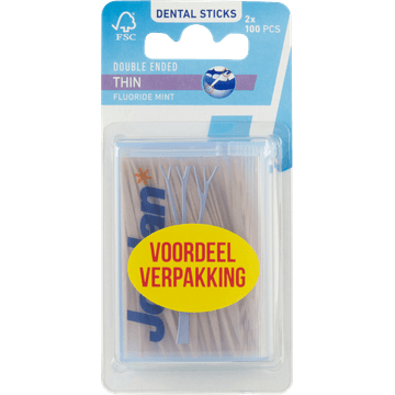 Jordan Tandenstokers Voordeelverpakking 2 x 100 Stuks