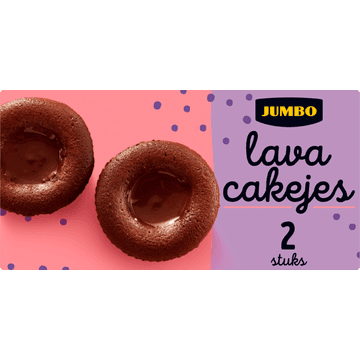 Jumbo Lava Cakejes met Pure Chocolade 2 Stuks