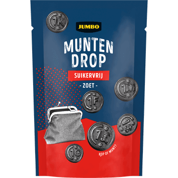 Jumbo Munten Drop Suikervrij Zoet 100 g