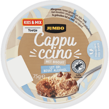 Jumbo Cappuccino Mousse met Biscuit 75 g - Bevat Alcohol