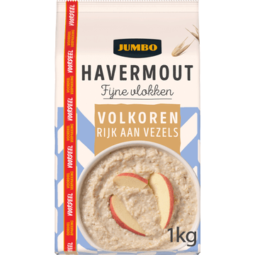 Jumbo Havermout Fijne Vlokken Volkoren Voordeelverpakking 1 kg