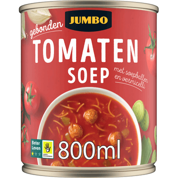 Jumbo Tomatensoep met Soepballetjes 800ML