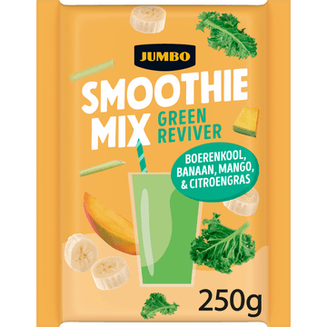 Jumbo Smoothiemix Green Reviver Boerenkool, Banaan, Mango & Citroengras 250 g