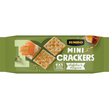 Jumbo Mini Crackers Olijfolie & Oregano 8 x 5 Stuks