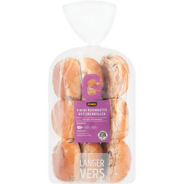 Jumbo - Mini Roomboter Rozijnenbollen - 9 Stuks