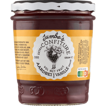 Jumbo's Extra Confiture Aardbei Vanillesmaak 330g