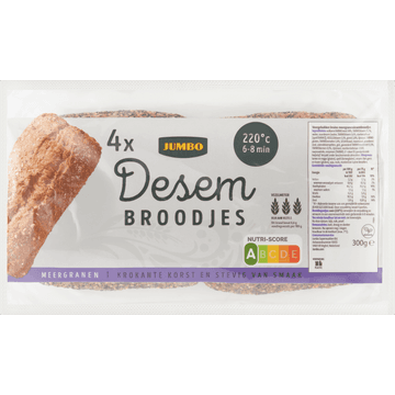 Jumbo - Desem Broodjes Meergranen - 4 Stuks