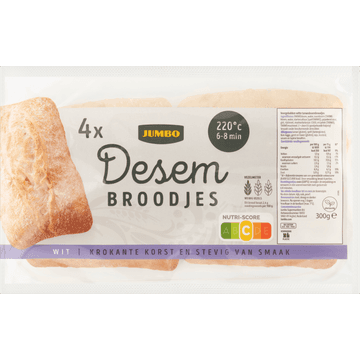 Jumbo - Desem Broodjes Wit - 4 Stuks