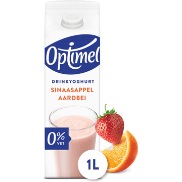 Optimel Drinkyoghurt Sinaasappel Aardbei 0% Vet 1L