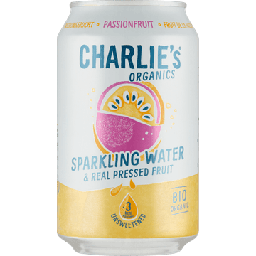 Charlie's Sprankelend Fruitwater Passievrucht - Blik - 330ML
