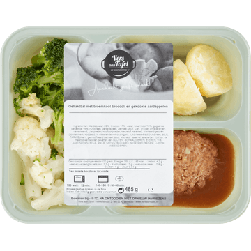 Vers Aan Tafel Gehaktbal met Bloemkool Broccoli en Gekookte Aardappelen 485 g