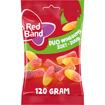 Red Band Duo Winegums Zoet - Zuur 120g