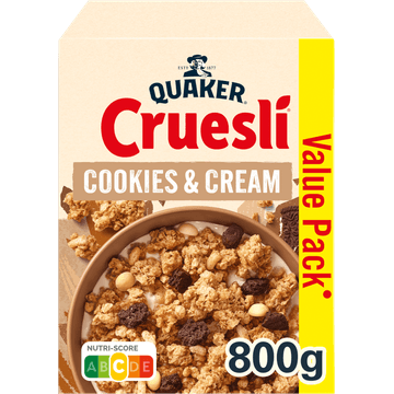 Quaker Cruesli Cookies & Cream Ontbijtgranen Voordeelverpakking 800 g
