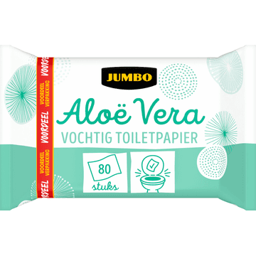 Jumbo Vochtig Toiletpapier Aloë Vera Voordeelverpakking 80 Stuks
