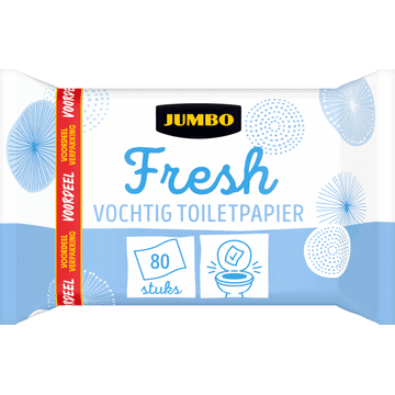 Jumbo Vochtig Toiletpapier Fresh Voordeelverpakking 80 Stuks