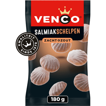 Venco Snoep Salmiakschelpen 180g