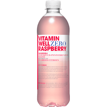 Vitamin Well Suikervrij Foliumzuur+Pantotheenzuur Niacine met de Smaak van Framboos/Citroen 500 ml