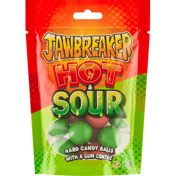 Jawbreaker Hot & Sour Hard Candy Balls with a Gum Centre 132 g