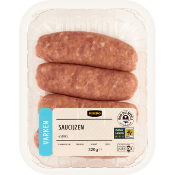 Jumbo Varkens Saucijzen 4 Stuks