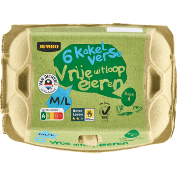 Jumbo Kakel Verse Vrije Uitloop Eieren M/L 6 Stuks