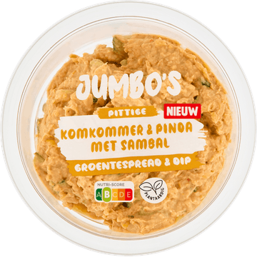 Jumbo's Groentespread & Dip Pittige Komkommer & Pinda met Sambal 150 g