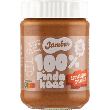 Jumbo's 100% Pindakaas Stukjes Pinda 350 g