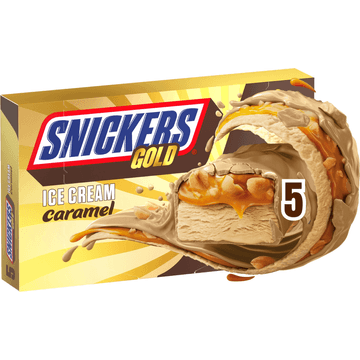 Snickers Gold IJsrepen Caramel 5 Stuks