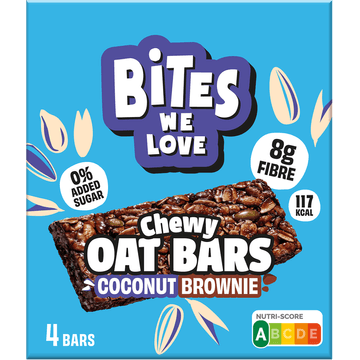 BitesWeLove Chewy Oat Coconut Brownie 4 Stuks