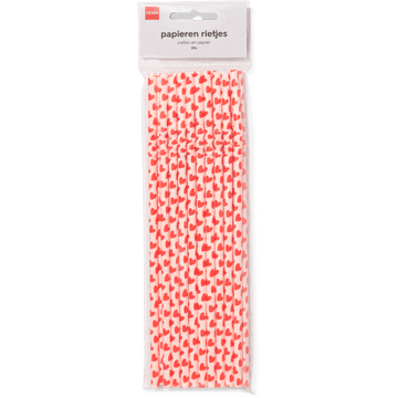 HEMA Papieren Rietjes Hartjes 20 Stuks