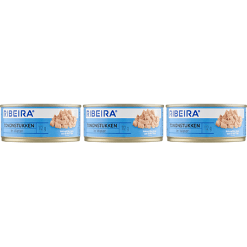 Ribeira tonijnstukken in water 3 x 160g