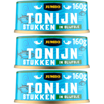 Tonijnstukken in Olijfolie 3x160 g