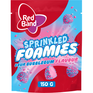 Red Band Sprinkled Foamies Sour Bubblegum snoep 150g