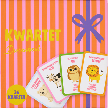 Kwartet Dierenboel 36 Kaarten